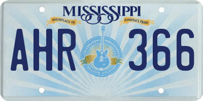 MS license plate AHR366