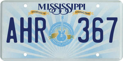 MS license plate AHR367