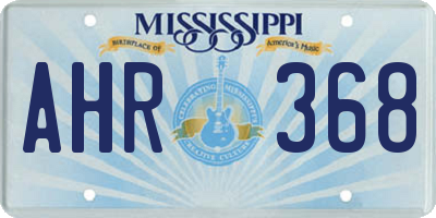 MS license plate AHR368