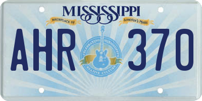 MS license plate AHR370