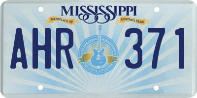 MS license plate AHR371