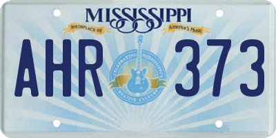 MS license plate AHR373