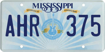 MS license plate AHR375