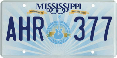 MS license plate AHR377