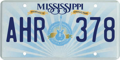 MS license plate AHR378