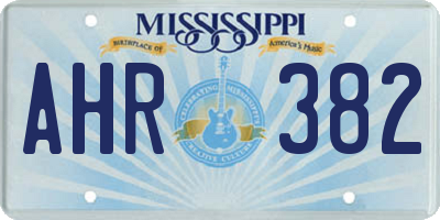 MS license plate AHR382