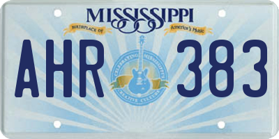 MS license plate AHR383