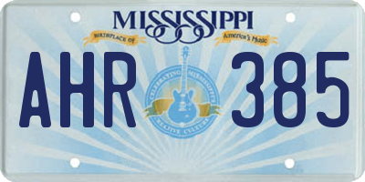 MS license plate AHR385