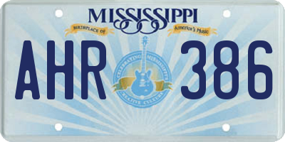 MS license plate AHR386
