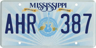 MS license plate AHR387