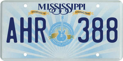 MS license plate AHR388