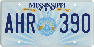 MS license plate AHR390