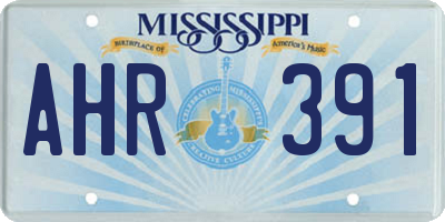 MS license plate AHR391