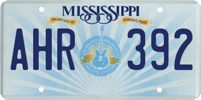 MS license plate AHR392