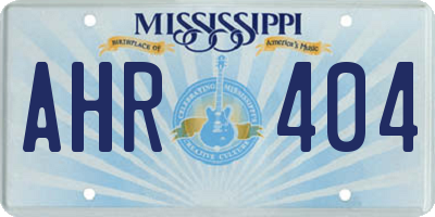 MS license plate AHR404
