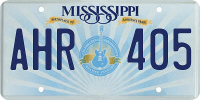 MS license plate AHR405