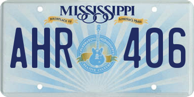 MS license plate AHR406