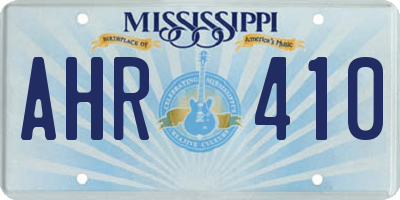 MS license plate AHR410