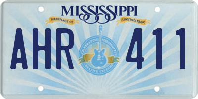 MS license plate AHR411