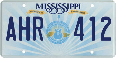 MS license plate AHR412