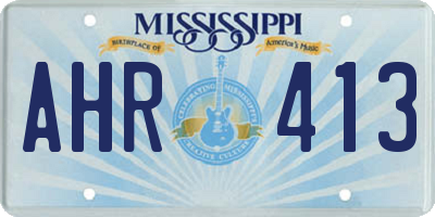 MS license plate AHR413