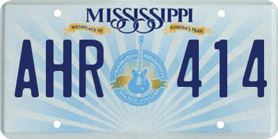 MS license plate AHR414