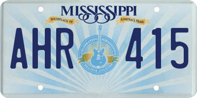 MS license plate AHR415
