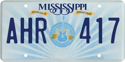 MS license plate AHR417