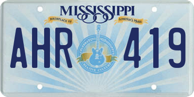 MS license plate AHR419