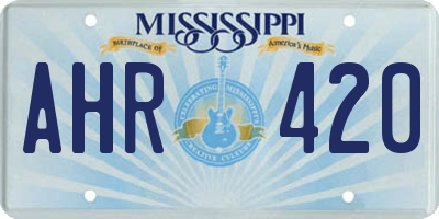 MS license plate AHR420