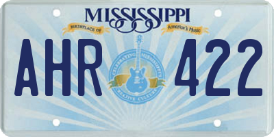 MS license plate AHR422