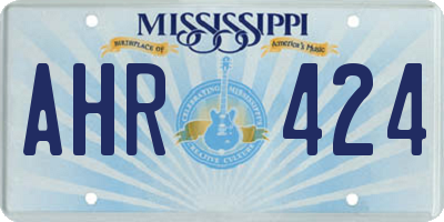 MS license plate AHR424