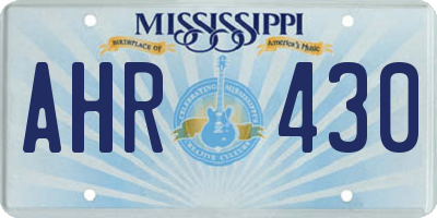MS license plate AHR430