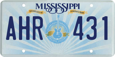 MS license plate AHR431