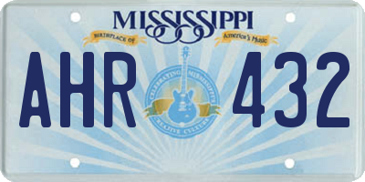 MS license plate AHR432