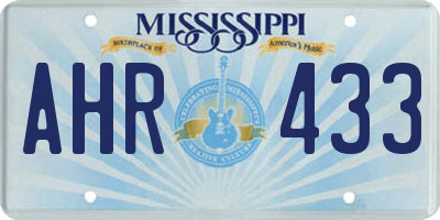 MS license plate AHR433