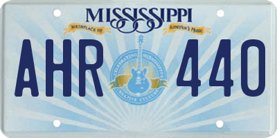 MS license plate AHR440