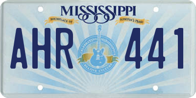 MS license plate AHR441