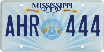 MS license plate AHR444