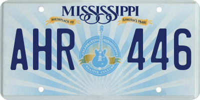 MS license plate AHR446
