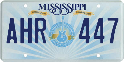 MS license plate AHR447