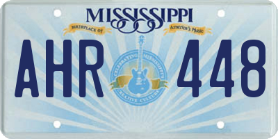 MS license plate AHR448