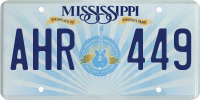 MS license plate AHR449