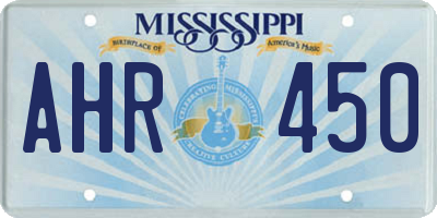 MS license plate AHR450