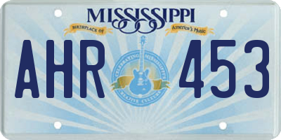 MS license plate AHR453