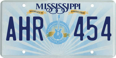 MS license plate AHR454
