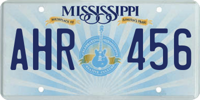 MS license plate AHR456