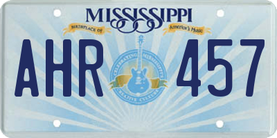 MS license plate AHR457