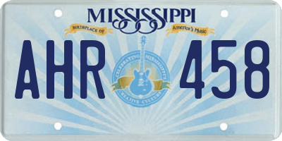 MS license plate AHR458