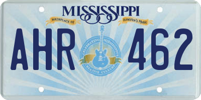 MS license plate AHR462